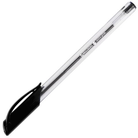 Ручка шариковая масляная BRAUBERG "Extra Glide", ЧЕРНАЯ, трехгранная, узел 1 мм, линия письма 0,5 мм, 142135