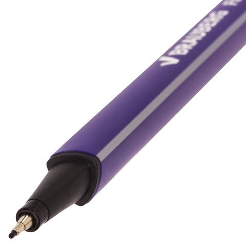 Ручка капиллярная (линер) BRAUBERG "Aero", ФИОЛЕТОВАЯ, трехгранная, металлический наконечник, линия письма 0,4 мм, 142255