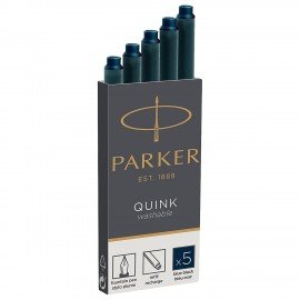 Картриджи чернильные PARKER "Cartridge Quink", КОМПЛЕКТ 5 штук, темно-синие, 1950385