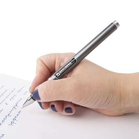 Ручка шариковая масляная BRAUBERG "Choice", СИНЯЯ, корпус с печатью, узел 0,7 мм, линия письма 0,35 мм, 142413