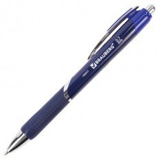 Ручка шариковая автоматическая с грипом BRAUBERG "Dash", СИНЯЯ, пишущий узел 0,7 мм, линия письма 0,35 мм, 142417