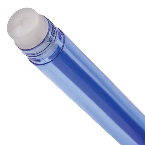 Ручка стираемая гелевая STAFF "College EGP-102", СИНЯЯ, корпус синий, хромированные детали, узел 0,5 мм, линия письма 0,38 мм, 142499