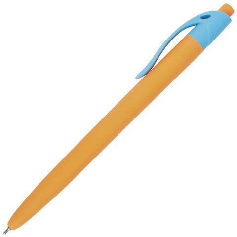 Ручка шариковая масляная автоматическая BRAUBERG "FRUITY RX", СИНЯЯ, soft-touch, узел 0,7 мм, линия письма 0,35 мм, 142656