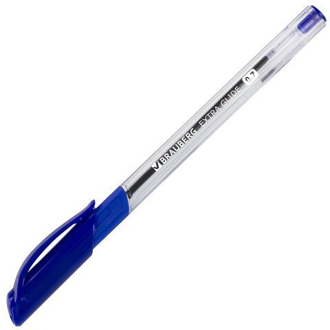 Ручка шариковая масляная с грипом BRAUBERG "Extra Glide GT", СИНЯЯ, трехгранная, узел 0,7 мм, линия письма 0,35 мм, 142681