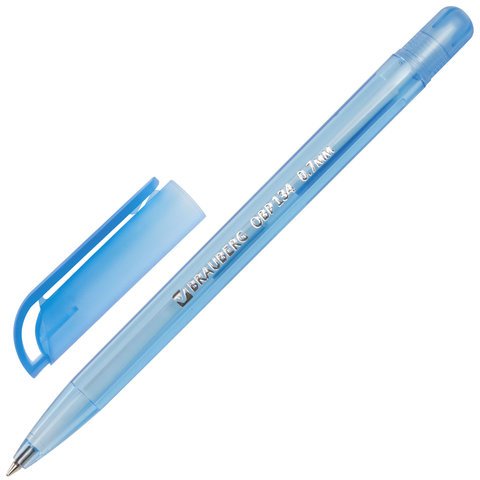 Ручка шариковая масляная BRAUBERG "Olive Pen Tone", СИНЯЯ, корпус тонированный, пишущий узел 0,7 мм, линия 0,35 мм, 142710