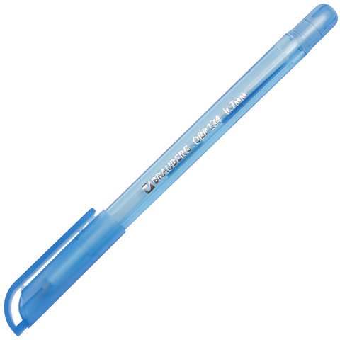 Ручка шариковая масляная BRAUBERG "Olive Pen Tone", СИНЯЯ, корпус тонированный, пишущий узел 0,7 мм, линия 0,35 мм, 142710