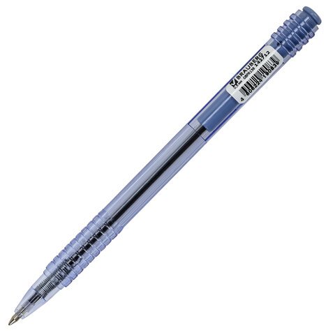 Ручка шариковая масляная автоматическая BRAUBERG "Click Blue", СИНЯЯ, тонированный корпус, узел 1 мм, линия письма 0,5 мм, 142712