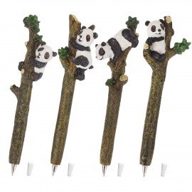 Ручка фигурная "ПАНДЫ" СИНЯЯ, 4 дизайна ассорти, 0,5 мм, дисплей, BRAUBERG, 142767