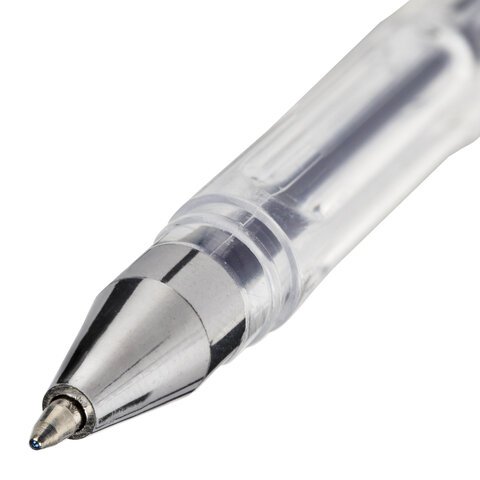 Ручка гелевая STAFF "Basic" GP-789, СИНЯЯ, корпус прозрачный, хромированные детали, узел 0,5 мм, 142788