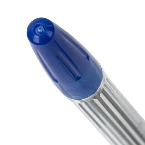Ручка шариковая с грипом ERICH KRAUSE "R-301 Grip", СИНЯЯ, корпус прозрачный, узел 1 мм, линия письма 0,5 мм, 39527