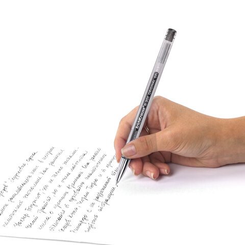 Ручка гелевая ERICH KRAUSE "R-301 Original Gel", ЧЕРНАЯ, корпус прозрачный, узел 0,5 мм, линия письма 0,4 мм, 42721