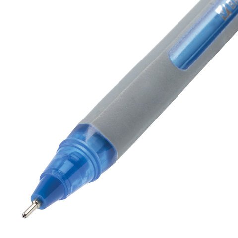 Ручка шариковая масляная BRAUBERG "Extra Glide Soft Grey", СИНЯЯ, узел 0,7 мм, линия письма 0,35 мм, 142929