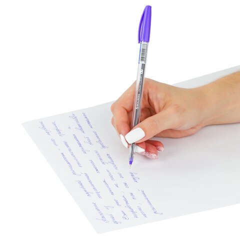 Ручка шариковая масляная BRAUBERG "Frost Color", СИНЯЯ, ассорти, узел 0,6 мм, линия письма 0,3 мм, 142935