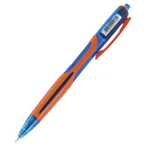 Ручка шариковая масляная автоматическая BRAUBERG "Phantom color", СИНЯЯ, узел 0,7 мм, линия письма 0,35 мм, 142938