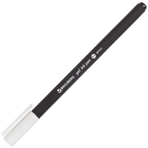Ручка гелевая BRAUBERG "Matt Gel", ЧЕРНАЯ, корпус soft-touch, узел 0,5 мм, линия 0,35 мм, 142944