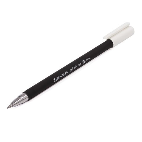 Ручка гелевая BRAUBERG "Matt Gel", ЧЕРНАЯ, корпус soft-touch, узел 0,5 мм, линия 0,35 мм, 142944