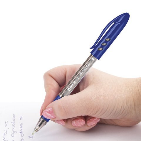 Ручка шариковая масляная BRAUBERG "Black Tone", СИНЯЯ, корпус тонированный, узел 0,7 мм, линия письма 0,35 мм, 142951