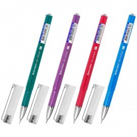 Ручка шариковая масляная BRAUBERG "Oxet Color", СИНЯЯ, корпус ассорти, В ДИСПЛЕЕ, игольчатый узел 0,7 мм, линия письма 0,35 мм, 143003