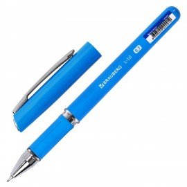 Ручка шариковая масляная с грипом BRAUBERG "Roll", СИНЯЯ, корпус синий, узел 0,7 мм, линия письма 0,35 мм, 143005