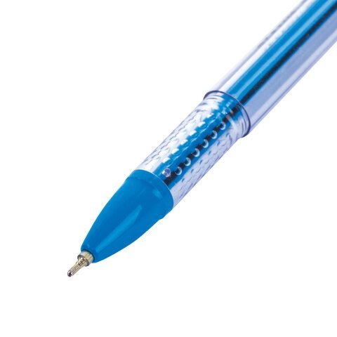 Ручка шариковая масляная ЮНЛАНДИЯ "STAR", СИНЯЯ, корпус прозрачный, 0,7 мм, линия письма 0,35 мм, 143010