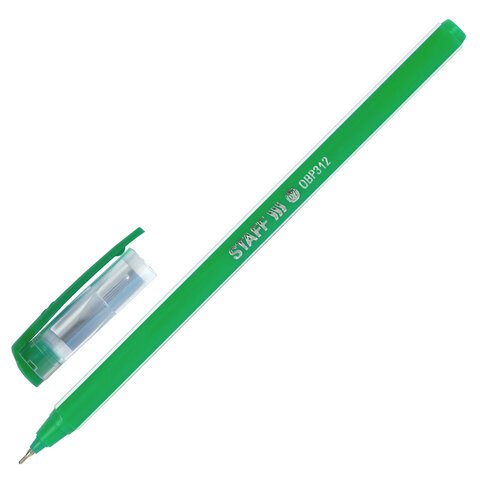Ручка шариковая масляная STAFF Basic "OBP-312", СИНЯЯ, корпус ассорти, узел 0,7 мм, линия письма 0,35 мм, 143012