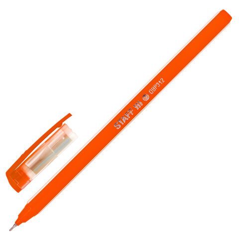Ручка шариковая масляная STAFF Basic "OBP-312", СИНЯЯ, корпус ассорти, узел 0,7 мм, линия письма 0,35 мм, 143012