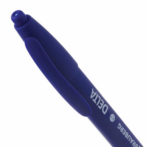 Ручка шариковая масляная автоматическая BRAUBERG "Delta", СИНЯЯ, soft-touch, 0,7 мм, линия 0,5 мм, 143339, OBPR365