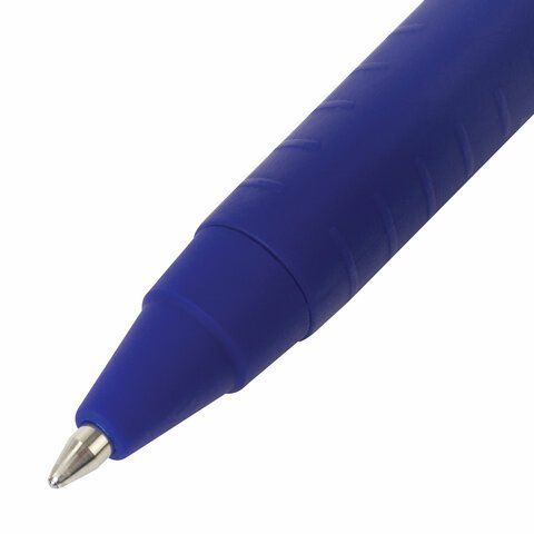 Ручка шариковая масляная автоматическая BRAUBERG "Delta", СИНЯЯ, soft-touch, 0,7 мм, линия 0,5 мм, 143339, OBPR365