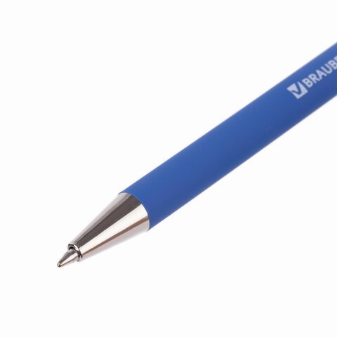 Ручка шариковая BRAUBERG "Capital-X", СИНЯЯ, корпус soft-touch синий, узел 0,7 мм, линия письма 0,35 мм, 143341, BP253