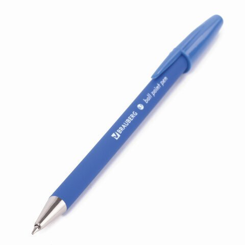 Ручка шариковая BRAUBERG "Capital-X", СИНЯЯ, корпус soft-touch синий, узел 0,7 мм, линия письма 0,35 мм, 143341, BP253