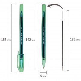 Ручка шариковая масляная BRAUBERG "BOMB GT Pastel", СИНЯЯ, прорезиненный корпус ассорти, узел 0,7 мм, линия письма 0,35 мм, 143347