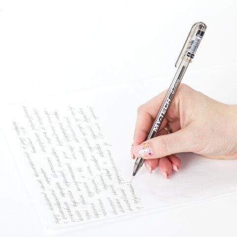 Ручка шариковая масляная PENSAN "My-Tech", ЧЕРНАЯ, игольчатый узел 0,7 мм, линия письма 0,35 мм, 2240/25