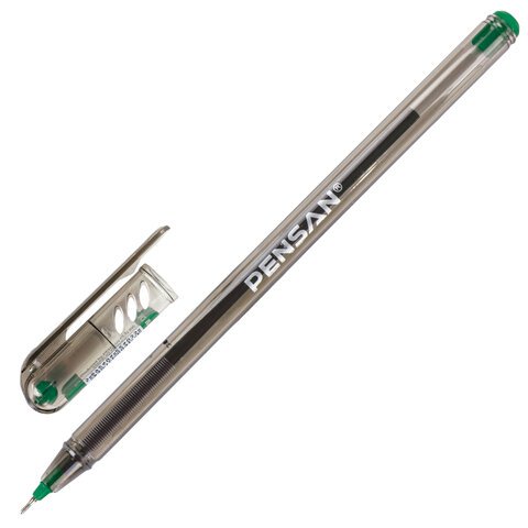 Ручка шариковая масляная PENSAN "My-Tech", ЗЕЛЕНАЯ, игольчатый узел 0,7 мм, линия 0,35 мм, 2240/25