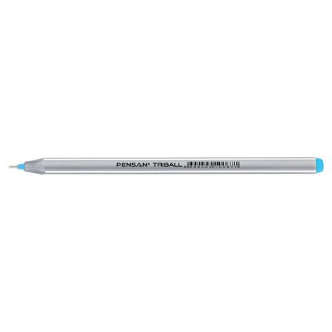 Ручка шариковая масляная PENSAN "Triball", БИРЮЗОВАЯ, трехгранная, узел 1 мм, линия письма 0,5 мм, 1003/12