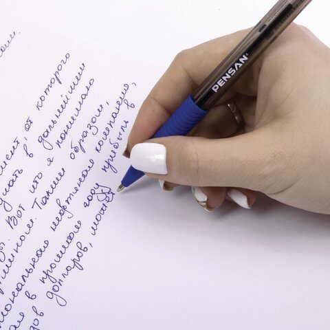 Ручка шариковая масляная с грипом PENSAN "Sign-Up", классические цвета АССОРТИ, ДИСПЛЕЙ, линия письма 0,8 мм, 2410/S60