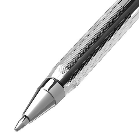 Ручка шариковая BRAUBERG "M-500 CLASSIC", ЧЕРНАЯ, корпус прозрачный, узел 0,7 мм, линия письма 0,35 мм, 143445