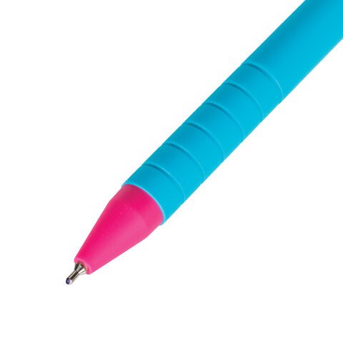 Ручка шариковая автоматическая BRAUBERG "MIX", СИНЯЯ, корпус ассорти, узел 0,7 мм, линия письма 0,35 мм, 143457