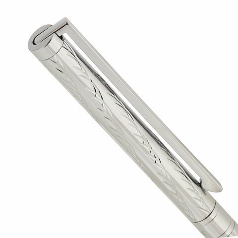 Ручка подарочная шариковая GALANT "ASTRON SILVER", корпус серебристый, детали хром, узел 0,7 мм, синяя, 143527