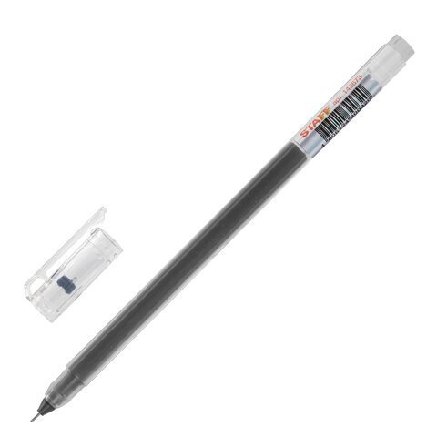 Ручка гелевая STAFF "EVERYDAY" GP-673, ЧЕРНАЯ, длина письма 1000 м, игольчатый узел 0,5 мм, линия письма 0,35 мм, 143673