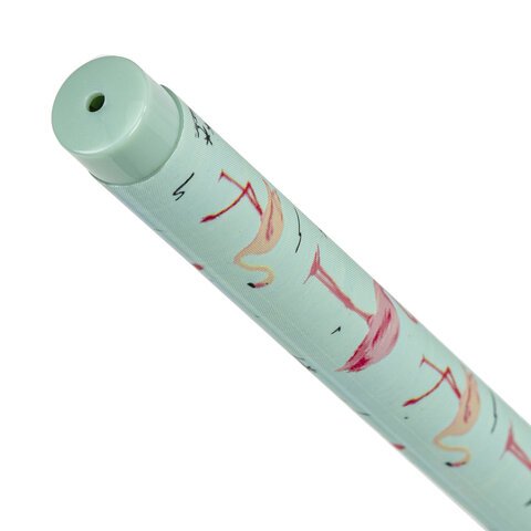 Ручка шариковая BRAUBERG SOFT TOUCH STICK "FLAMINGO", СИНЯЯ, мягкое покрытие, узел 0,7 мм, 143705