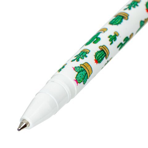 Ручка шариковая BRAUBERG SOFT TOUCH STICK "CACTUS", СИНЯЯ, мягкое покрытие, узел 0,7 мм, 143707