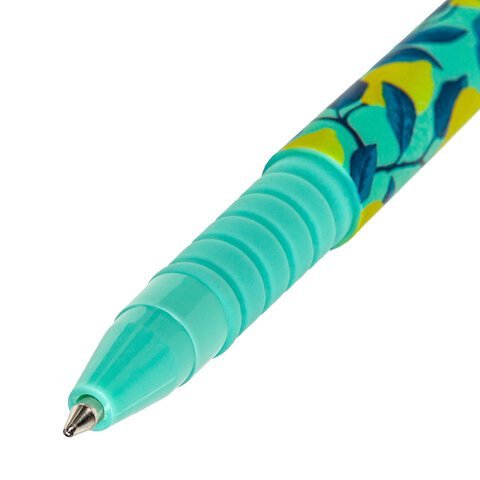 Ручка шариковая BRAUBERG SOFT TOUCH GRIP "CITRUS", СИНЯЯ, мягкое покрытие, узел 0,7 мм, 143717