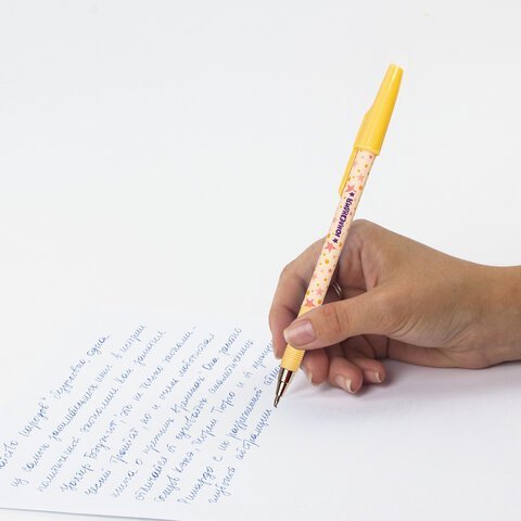 Ручка шариковая ЮНЛАНДИЯ "SPOTS", синяя, SOFT TOUCH покрытие, узел 0,7 мм, линия письма 0,35 мм, 143733