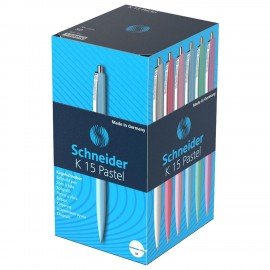 Ручка шариковая автоматическая SCHNEIDER (Германия) "K15 Pastel", СИНЯЯ, пастель ассорти, узел 1 мм, 130840
