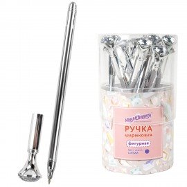 Ручка фигурная шариковая ЮНЛАНДИЯ "Кристалл", корпус ассорти, СИНЯЯ, пишущий узел 0,7 мм, 143788