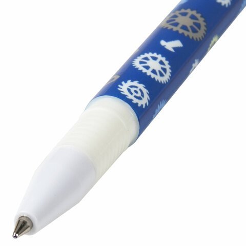 Ручка фигурная шариковая ЮНЛАНДИЯ "Робот", корпус ассорти, СИНЯЯ, пишущий узел 0,7 мм, 143790