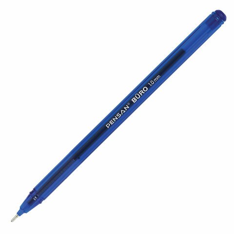 Ручка шариковая масляная PENSAN "Buro", СИНЯЯ, игольчатый узел 1 мм, линия письма 0,8 мм, 2270