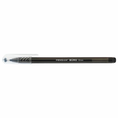 Ручка шариковая масляная PENSAN "Buro", ЧЕРНАЯ, игольчатый узел 1 мм, линия письма 0,8 мм, 2270