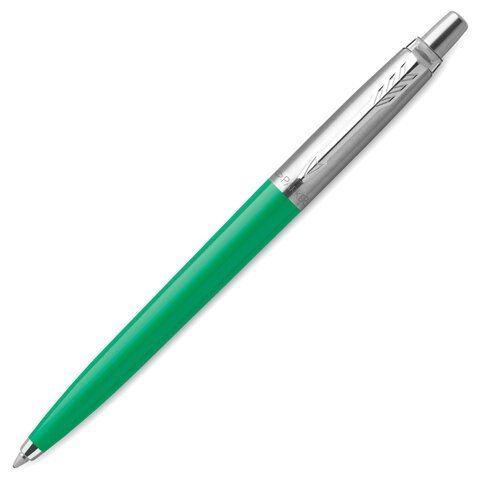 Ручка шариковая PARKER "Jotter Orig Green", корпус зеленый, нержавеющая сталь, блистер, синяя, 2076058