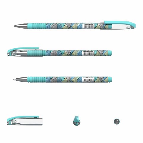 Ручка шариковая ERICH KRAUSE ColorTouch "Emerald wave", СИНЯЯ, узел 0,7 мм, линия письма 0,35 мм, 50819